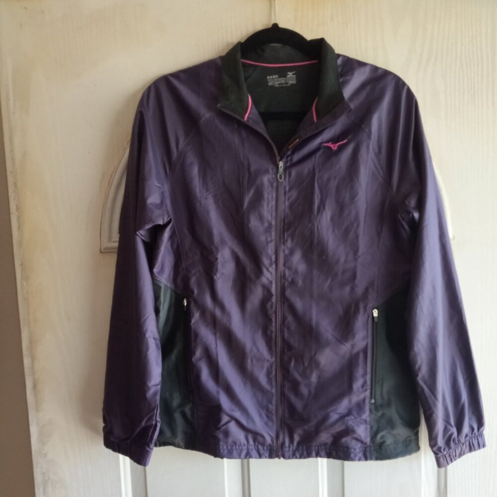 Mizuno Women’s Windbreaker Jacket Zip Up Purple Size Medium